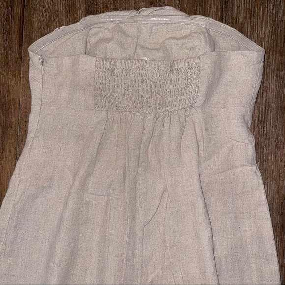 Urban Outfitters Linen Jumpsuit Women’s M Strapless Wide Leg Twist Front - Picture 9 of 12